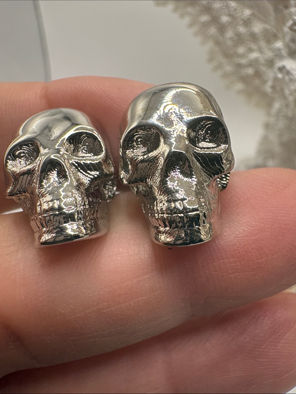 Alexander McQueen Silver Skull Cufflink Set